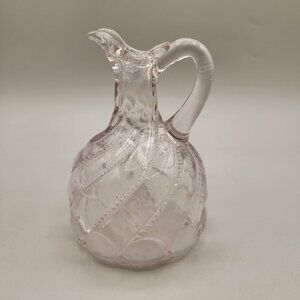 Antique George Duncan Beaded Swirl and Lens Sun Purple Glass Cruet 1880s